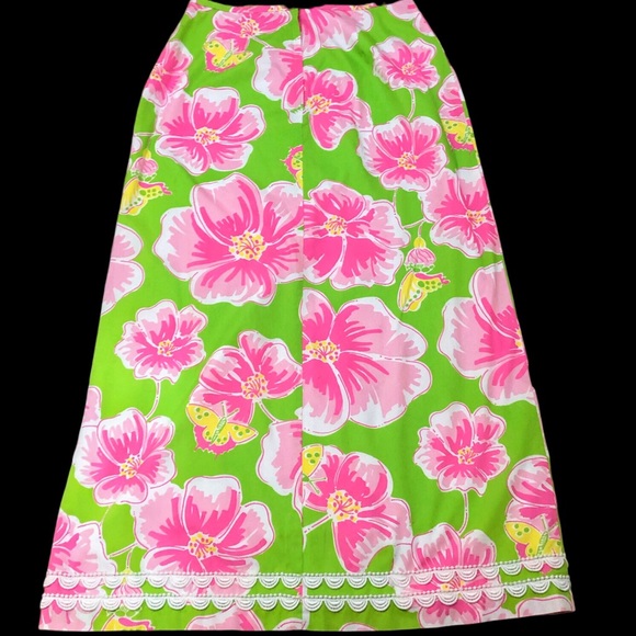 Lilly Pulitzer “Maui Punch” Vintage Butterfly Hibiscus Maxi Skirt Small - Picture 9 of 9